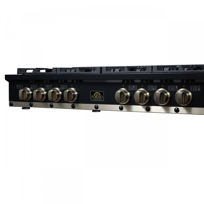 Forno Ambassador 48\" Gas Cooktop, Black, 8 burners - FCTGS5799-48CPBLK