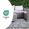 Cabana Blue White Elegant Border Outdoor Rug, 6'7" x 9'6" Outdoor Area Rug | Tapis d'exterieur Cabana bleu et blanc a bordure elegante, 6'7" x 9'6"