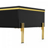 Lustra 39.4 Inch Modern High-Gloss Coffee Table with Dual Drawers and Gold Accents, Black | Lustra Table Basse Moderne Haute Brillance 39.4 po avec Double Tiroirs et Accents Dores, Noir