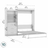 Bestar Pur Queen Murphy Bed and Shelving Unit with Drawers 101-Inch Wall Bed - Bark Grey|Grand lit escamotable mural Pur de Bestar de 101 po avec tablettes et tiroirs - gris écorce