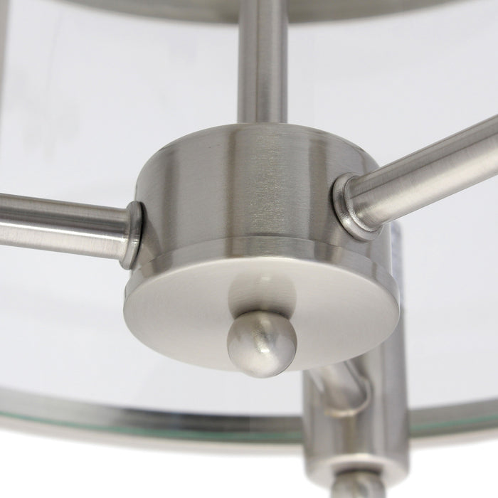 Salerno 3 Light Semi-flush mount Ceiling Light, Onyx, 13\"D Lamp