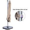 Costway 10Ft Square Patio Offset Cantilever Umbrella 360 Degree Tilt Aluminum Tan