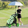 Goplus Folding 4 Wheels Golf Push Cart W/bag Scoreboard Adjustable Handle Green