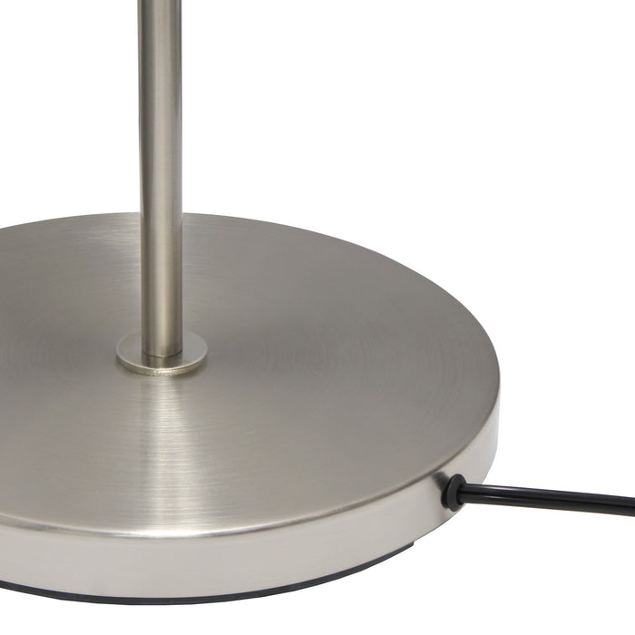 Harlan Contemporary Floor Lamp, Brushed Nickel & Silver, 57\"