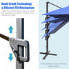 Costway 10'x13' Patio Offset Cantilever Umbrella Aluminum 360° Rotation Tilt Navy