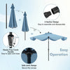 Costway 9 FT Patio Umbrella 2-Tier Market Table Umbrella with Crank Handle & 8 Ribs Navy