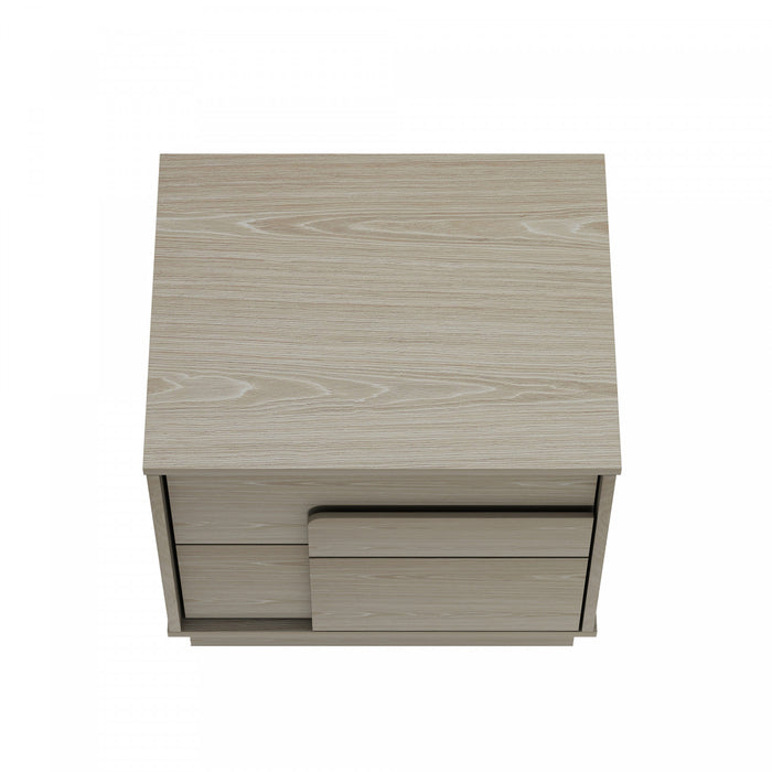 Horizon Modern 22\" Nightstand in Whitewashed Oak (2-Drawer) - Set of 2
