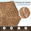Costway 9.5 FT Cantilever Hula Tiki Thatch Patio Umbrella with Vented Top, 8-Layer Thatch