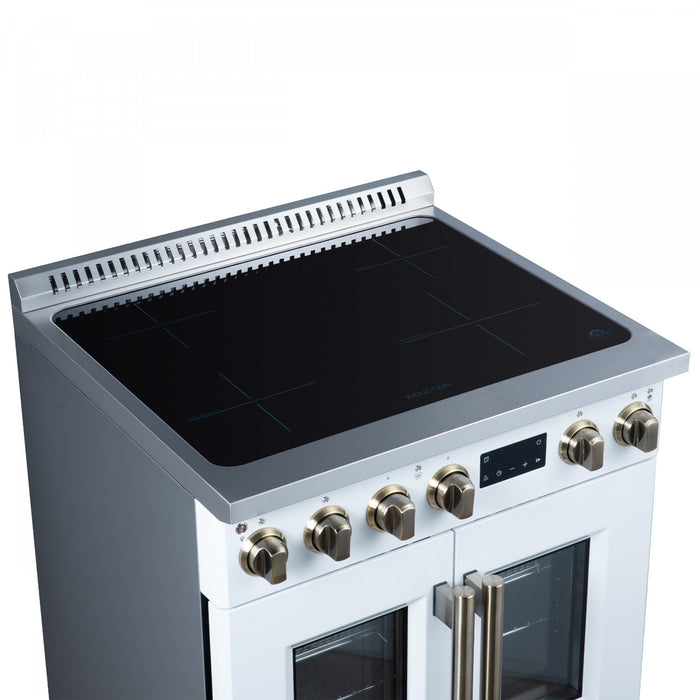 Forno Torino French Door 30 Inch White Induction Range, 4.32 cu.ft. - FFSIN0950-30WHT Electric Range