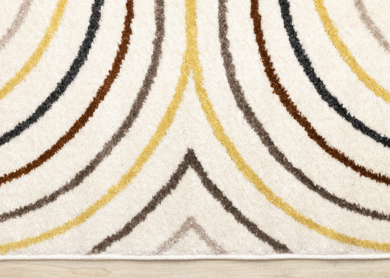 Marley Multi-Colour Double Rainbow Area Rug - 5'3\" x 7'7\"