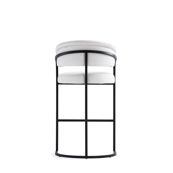 Augusta Modern Metal Upholstered Barstool in White - Set of 2
