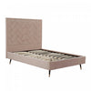 Crosby Modern Upholstered Velvet Full Bed in Nude | Lit double moderne Crosby en velours capitonne couleur nude