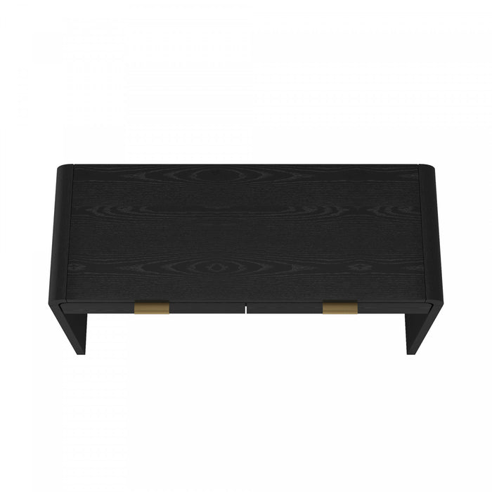 Grace Modern 54\" Office Desk in Black and Gold (2-Drawer)