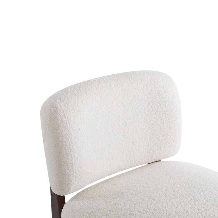 Coco Modern Boucle Lounge Chair with Solid Wood Frame, Beige