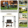 Costway 8' X 5' Grill Gazebo With 2 Shelves 7 Hooks Metal Frame Soft Top Beige