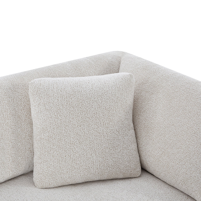 Flare Modern 83.5 Inch Flared Arms Sofa with High-Density Cushions, Beige