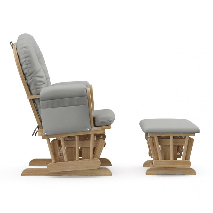 Storkcraft Hoop Glider and Ottoman - Natural/Light Gray