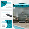 Costway 10 ft 3-tier Vented Patio Umbrella Large Market Table Umbrella Outdoor Sun Shade Turquoise