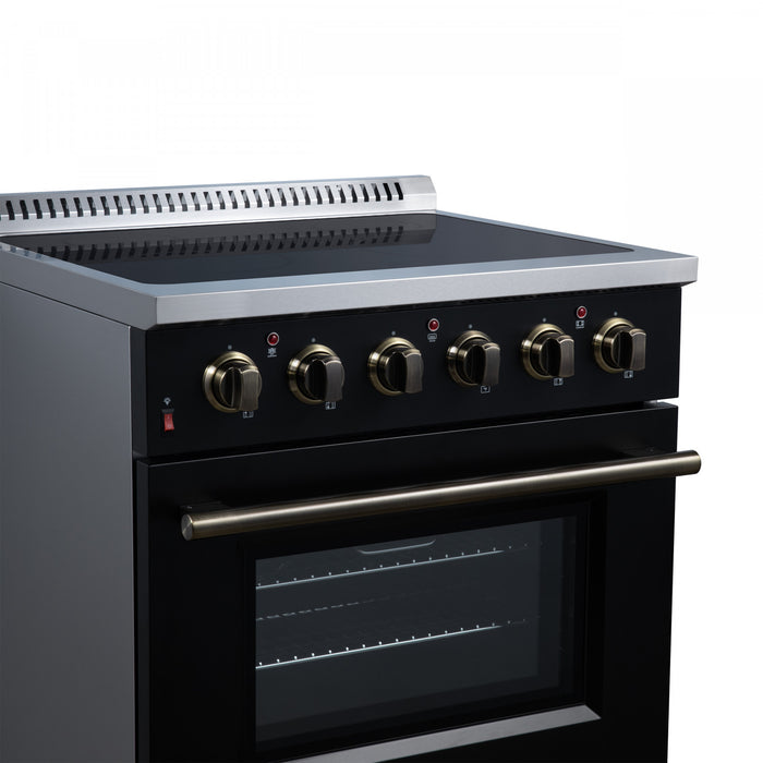 Forno Galiano 30 Inch Freestanding Electric range, 4 radiant burners, 4.32 cu.ft, Black - FFSEL6083-30BLK Electric Range