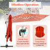 Costway 10 FT Patio Cantilever Umbrella Outdoor Aluminum Hanging Offset Umbrella w/ 360° Rotation Orange