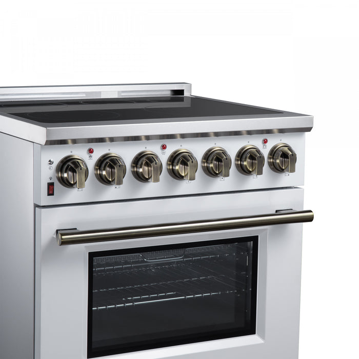 Forno Massimo 30 Inch Freestanding Electric Range, 5 radiant burners, 4.32 cu.ft., White -FFSEL6020-30WHT