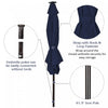 Costway 9 FT Patio Solar Umbrella LED Patio Market Steel Tilt with Crank Outdoor Navy