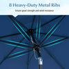 Costway 9 FT Patio Umbrella 2-Tier Market Table Umbrella with Sun-Protective Canopy Navy