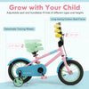 Costway 12" Kids Bike With Adjustable Saddle Handlebar Removable Training Wheels Handbrake Pink