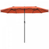 Costway 15FT Patio Double-Sided Umbrella Crank Outdoor Garden Market Sun Shade Orange