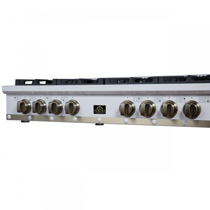 Forno Ambassador 48\" Gas Cooktop, White, 8 burners - FCTGS5799-48CPWHT