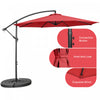 Costway 10 FT Patio Offset Umbrella w/8 Ribs Cross Base Tilt Claret