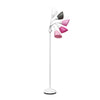 Skye 5 Light Adjustable Gooseneck Floor Lamp, White, Pink, & Smokey Gray, 67"H | Skye Lampadaire a 5 lumieres avec cols de cygne reglables, Blanc, Rose et Gris fume, 67 po H