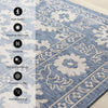 Cabana Blue White Elegant Border Outdoor Rug, 6'7" x 9'6" Outdoor Area Rug | Tapis d'exterieur Cabana bleu et blanc a bordure elegante, 6'7" x 9'6"