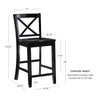 Torino X-Back Counter-Height Stool - Black|Tabouret Torino de hauteur comptoir avec dossier en X - noir
