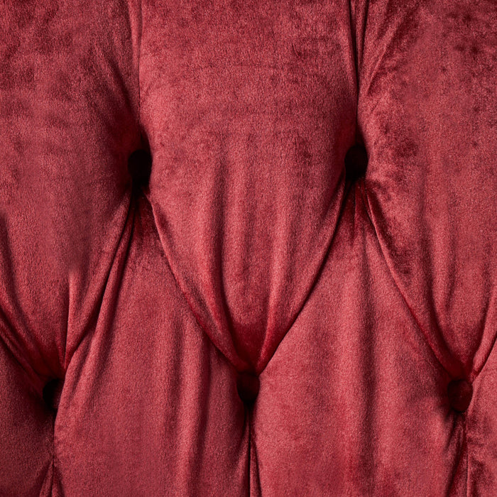 Vivian Solid Wood Rolled Arms Velvet Loveseat,Garnet