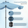 Costway 9 FT Patio Umbrella 2-Tier Market Table Umbrella with Crank Handle & 8 Ribs Navy