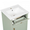 Jocelyn 20" Bathroom Vanity with Ceramic Sink and Solid Rubberwood Frame, Green | Jocelyn Meuble-lavabo de 20" avec vasque en ceramique et structure en bois caoutchouc massif, Blanc