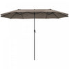 Costway 15FT Patio Double-Sided Umbrella Crank Outdoor Garden Market Sun Shade Coffee