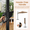 Costway 9 FT Cantilever Patio Umbrella Offset Hanging Umbrella with Vented Top for Poolside Brown