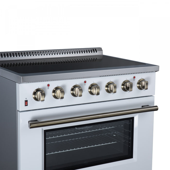Forno Galiano 36 Inch Freestanding Electric range, 5 radiant burners, 5.36 cu.ft., White - FFSEL6083-36WHT Electric Range