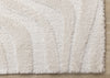 Lincoln Modern Luxurious Plush White Curves Area Rug - 7'10" x 11'2"|Carpette moderne, luxueuse et moelleuse Lincoln blanche à motif de courbes - 7 pi 10 po x 11 pi 2 po