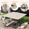Costway Patio 9.5FT Square Cantilever Offset Hanging Umbrella 2-Tier 360° Outdoor Beige