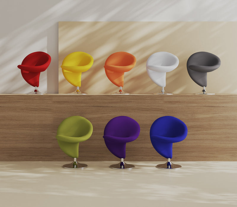 Curl Modern 1-Piece Accent Chair in Blue, Cream, Purple, Green, Gray, Orange, Red and Yellow
