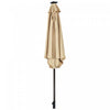 Costway 9' Solar LED Lighted Patio Market Umbrella Tilt Adjustment Crank Lift Beige