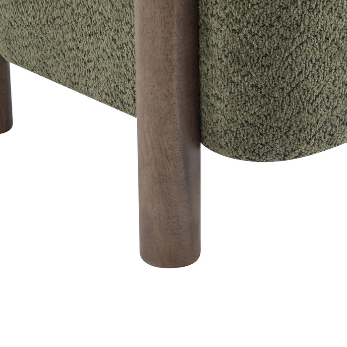 Evelyn Accent Arm Chair with Comfortable Seating and Boucle Upholstery,Olive Green Accent Chair