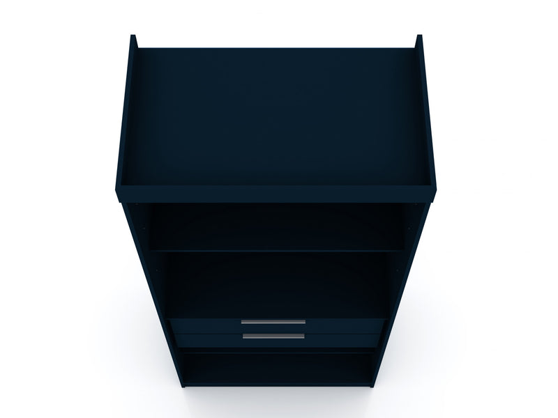 Mulberry Contemporary Modern 36\" Wardrobe Closet in Midnight Blue - Set of 2