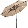 Costway 10ft Solar Lights Patio Umbrella Outdoor W/ 50 LBS Movable Umbrella Stand