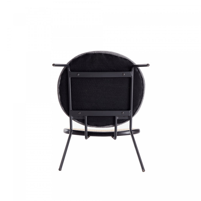 Jardin Industry Chic Cane Back Upholstered Dining Chair in Black and Gray - Set of 4