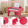 Costway 25 Keys Digital Piano with Music Stand,Teaching Mode,Lighted Keys, Adjustable Speed Pink