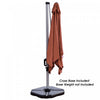Costway 10Ft Square Patio Offset Cantilever Umbrella 360 Degree Tilt Aluminum Brick Red